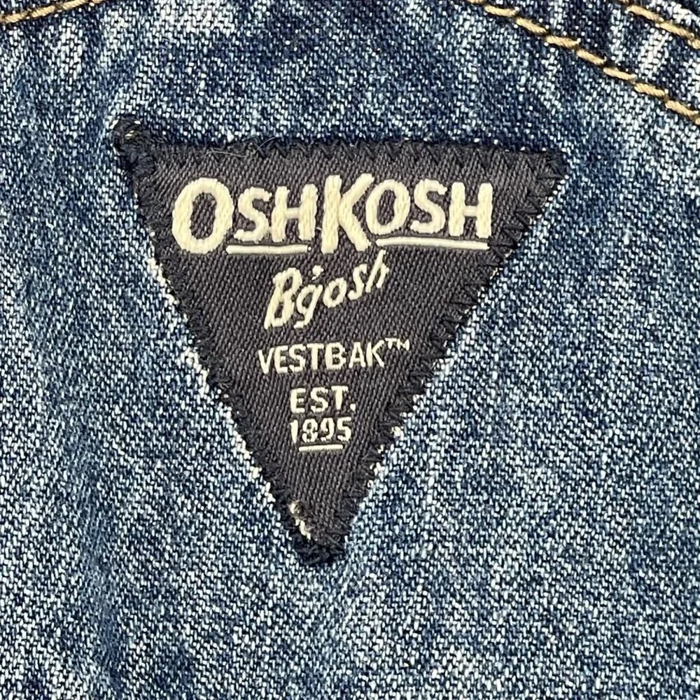 Oshkosh B'Gosh Vestback Embroidered‎ Denim Bib Overalls Little Kids 9 Months